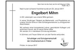 Traueranzeige Engelbert Mihm